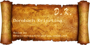 Dornbach Krisztina névjegykártya